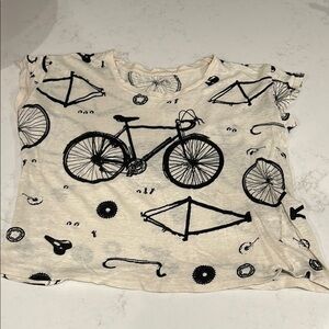 Women’s Bicycle Print Cream T-Shirt